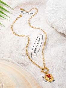 1 Mặt dây chuyền hình bầu dục chủ đề đại dương, mạ vàng 18K và tráng men - Dây chuyền thép không gỉ với mặt dây chuyền hình oval dành cho nữ - Món quà trang sức hoàn hảo dành cho phái đẹp. - Nhiều màu - Xem 8