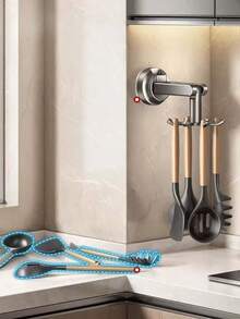 Giá treo tường hình bạch tuộc xoay 360°, thích hợp để đựng thớt, dụng cụ nấu ăn, thìa, khăn tắm, khăn lau, bông tắm, phụ kiện nhà bếp, phụ kiện phòng tắm, giá phơi đồ. - A - Xem 2