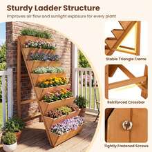8-Tier Vertical Raised Garden Bed With Legs For Growing Vegetables Flowers Herbs Orange - A - 查看 7
