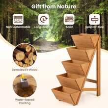 5-Tier Vertical Raised Garden Bed With Legs For Growing Vegetables Flowers Herbs Orange - B - View 6