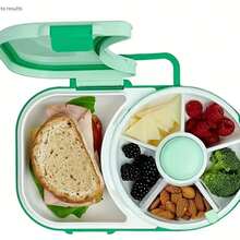 Large Portable Lunch Bag With Rotatable Lunch Box, Suitable For Carrying Snacks. Rotatable Fruit Plate With Sealed Dried Fruit Tray, Prevents Moisture (Multiple Options Available) - Multicolor - View 5