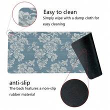 Blue Chinoiserie Mouse Pad,Vintage Blue And White Floral Desk Mat,Big Large Vintage Floral Preppy T Re Ndy Mouse Pad,Girly Gaming Mousepad,Girly Laptop Desk Mat For Dorm Home Office - 長方形 - 查看 4