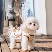 Portable Pet Sling Carrier - Convenient Outdoor Leash Backpack, Easy To Wear, Leg Holes, Adjustable Strap, Suitable For Dogs, Cats And Other Pets - Beige - View 6