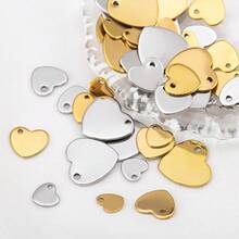 50个不锈钢心形吊坠，适合DIY珠宝制作 - 50個 - 查看 4