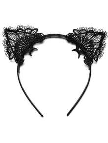3件套猫咪主题套装（猫咪头箍、蕾丝眼罩、铃铛项圈） - 适合女性宠物装扮、猫咪主题化妆派对 - 彩色 - 查看 9
