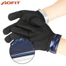 1 Pair PU Silver & Blue Coated Household Gloves, Anti-Cracking Moisture-Absorbing Gloves For Men & Women Fitness Training Sauna - Blue - View 4