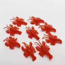 10只红色漂浮TPR软橡胶虾，家居客厅装饰、派对装饰、海洋生物模型、水族箱装饰、室内外沙滩游泳池游戏、节日装饰、母亲节装饰和鱼缸装饰、学生奖品 - 查看 4