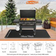 Tikar BBQ Luar Ruangan - Tahan Api, Tahan Minyak, Tahan Noda - Melindungi Kayu dan Rumput - Tikar Perapian Isolasi Suhu Tinggi Serbaguna - A - View 10