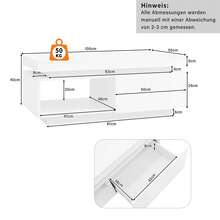 Modern Sofa Table With LED Lighting, Dimensions 100*50*40.3 Cm: Elegant Table With Drawers, Load Capacity Of 50 Kg. - 白色 - 查看 11