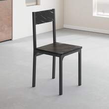 5-Piece Dining Set Including Rectangular Dining Table Dining Chairs With MDF Top Metal Frame Space Saving Dinette Set For Dining Room, Apartment, Small Space - Black Marble - View 8