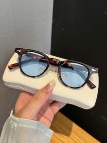 1副男士休闲基础款金属铰链方形时尚眼镜，适合度假和日常佩戴 - 彩色 - 查看 4