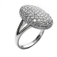 1 pieza Anillo de mujer para cóctel, fiesta, aniversario, declaración, pavé completo de circonita, glamoroso en plata - Plateado - Ver 6