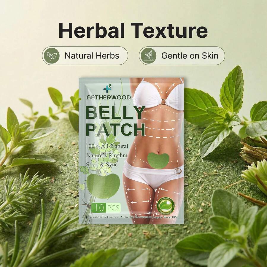 10pcs Moxa Extract Navel Stickers, Plant Extract, Circulation Vitality Auxiliary, Post-Exercise Care, Daily Health Stickers, Sedentary Relief Tool - View 1