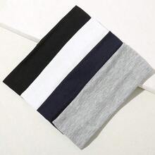 4pcs/Set Solid Color Thin Sports Headband, Suitable For Workout, Fitness, Autumn/Winter Women Holiday Outfit, Women Hair Accessories, Women Elegant Scarf, Women Soft Headband Summer Outfits - Multicolor - View 3