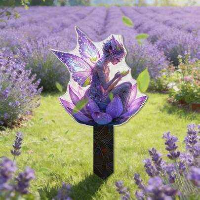 闪光亚克力仙女花园装饰插牌，适用于户外草坪露台