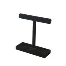 Multi-Use Jewelry Holder Stand Necklace Bracelet Ring Organizer Stand Scrunchie Watches Velvet Jewelry Holder Stand With Tray For Women Home Use Black Color - 黑色 - 查看 4