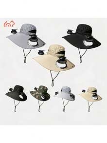 Solar Powered Double Fan Cooling Hat, USB Rechargeable, Adjustable Strap, Breathable, High-Efficiency, Long-Lasting, Powerful Airflow, Suitable For Outdoor Activities - A - View 5
