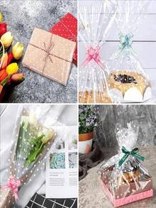 Giấy gói quà trong suốt chấm bi trắng, cuộn 3/6/10m, 1 cuộn giấy gói quà trong suốt khổ rộng, thích hợp để gói quà tặng, bó hoa, quà tặng ngày lễ và Ngày Valentine, gói giỏ quà, áp dụng cho giỏ quà, bó hoa, quà tặng, đồ thủ công và các lễ kỷ niệm ngày lễ. - Trong sáng - Xem 2