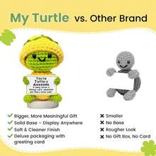 1pc Positive Turtle Crochet, Handmade Mini Active Crochet Animal Turtle Gifts, You're Turtle-Y Great Emotional For Christmas, Birthdays, Thank-You Gifts For Colleagues, Friends, Teachers, Gifts For Women, Mothers, Teachers, Boyfriends, Christmas Gifts, Thanksgiving Gifts, New Year Gifts, Thank-You Gifts, Office Gifts, Etc. - Multicolor - View 4
