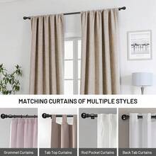 1 Set - Curtain Rod Fits Windows 33-149 Inches, 5/8 Inch Decorative Curtain Rod Set, Matte Black Splice Single Window Curtain Rod With , For Bathroom, Bedroom, Living Room, Outdoor Patio, Kitchen, Small Curtain Rod - 16mm Diameter Spherical Decorative Head - View 4