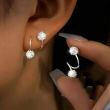 1/3 Cặp khuyên tai/kẹp tai xoắn ốc tối giản phong cách Hàn Quốc/Nhật Bản, thích hợp cho các bữa tiệc, đi chơi, kỳ nghỉ, phối đồ, chụp ảnh thời trang, ngày lễ tình nhân, giáng sinh, halloween, ngày của mẹ, làm quà tặng - Nhiều màu - Xem 8