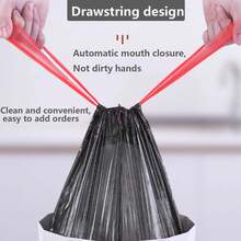30/60 túi rác dày có dây rút, túi rác cầm tay gia dụng, giỏ đựng rác, thùng rác thích hợp cho phòng tắm, phòng ngủ, văn phòng, nhà bếp, túi nhựa tự động đóng kín và dễ vệ sinh. - Nhiều màu - Xem 2