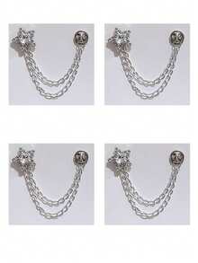 1/2/4pcs Multi Functional Chain Adjustable Lower Hem Anti Drag Floor Fixator, Suitable For Wide Leg Pants, Shortening The Length Of The Clothing Hem, Without Drilling Decoration - Multicolor - View 13