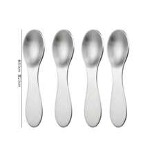4 piezas Cucharitas mini de acero inoxidable 304 de 9cm, cucharitas para té/café, cucharitas pequeñas cuadradas/puntiagudas, aptas para uso doméstico, restaurante y hotel - Ver 9