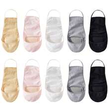 1/5/10双装女士隐形船袜夏季硅胶防滑袜冰丝超薄半掌吊带隐形镂空吊带船袜 - 彩色 - 查看 14