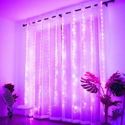 USB Fairy Waterfall Curtain Lights With Remote Control, 8 Modes And Timer, LED Indoor Wall Hanging Lighting, Suitable For Christmas, Halloween, Mother's Day, Valentine's Day, Thanksgiving Decoration