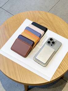 Leather Wallet Card Holder PU Apple Magsafe Leather Magnetic Card Slot PU Leather Back Sticker Suitable For Public Transportation Card Spring Gift - Multicolor - View 10