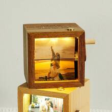 Hộp ảnh hoạt hình lật trang cá nhân hóa, hộp ảnh gỗ tùy chỉnh có đèn, hộp ảnh quay tay, quà tặng sinh nhật/kỷ niệm sáng tạo dành cho phái nữ - Nhiều màu - Xem 5