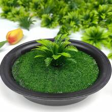 20株仿真植物，4层椰子叶，迷你仿真花树模型，假植物，仿真迷你树，适用于母亲节装饰、毕业典礼装饰、桌面家居装饰、各种房间装饰、花园火车轨道装饰、景观模型、手工盆景装饰、仙女花园装饰 - 彩色 - 查看 4