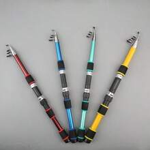 Telescopic Short Rod Fishing Rod Combo Set, Super Hard Long Distance Casting Rod With Metal Reel, Full Set Throwing Rod Fishing Tackle - Blue - View 5