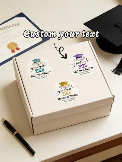 Graduation Decorations 2026 Personalized Graduation Favor Stickers Cookie Take Home Bags Stickers Graduation Party Snack Treat Bags Stickers.