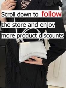 Fashion Mini Commuter Convenient PU Material Design Women's Handheld Square Bag - Silver - View 2