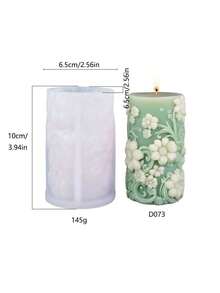 春季花朵柱形蜡烛硅胶模具 DIY 手工蜡烛模具 - 圓柱 - 查看 6