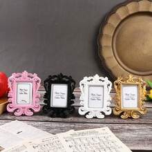 Square Wedding Photo Frame Retro Photo Frame Ornament ID Resin Photo Frame Baroque Photo Holder Frame Photo Prop Wedding Home Decor Gift - Multicolor - View 6