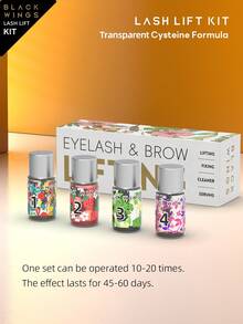 BLACKWINGS 1 Box Eyelash Perming Kit, Includes Eyelash Softener, Eyelash Lift Solution, Eyelash Perming Glue, Silicone Eyelash Curler, Eyelash Lift Rod, Makeup Beauty Tools, Reusable Eyelash Lift Pads - White - View 5