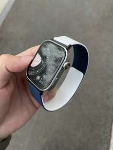 1条荔枝纹硅胶磁性表带，适用于4/5/6英寸手表 - 彩色 - 查看 1