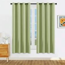 1pc Or 2pcs Available/Lightweight Blackout Curtains/Lightweight Coated 100% Blackout Curtains On /Top Eyelet Metal Ring Curtains/Room Darkening Privacy Curtains/Living Room Curtains/Bedroom Curtains - Green - View 21