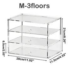 Large Transparent Acrylic Multi-Layer Display Cabinet, 3-Tier, 4-Tier, For Model Cars, Building Blocks, Figurines And Collectibles - Clear - View 11