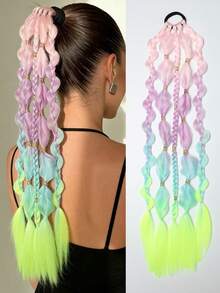 1 Tóc giả đuôi ngựa ombre dài 24 inch, nhiều màu sắc, dành cho nữ - Nhiều màu - Xem 13