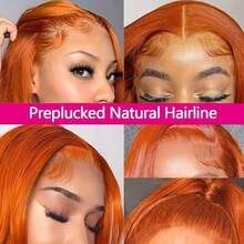 13x4 Transparent Lace Front Wig Human Frontal Hair 613 Blonde 200 Density Skinlike HD Full Lace Frontal Wigs Blended Hair Pre Plucked Bleached Knots Straight Wig 28 Inch - S350 - View 6