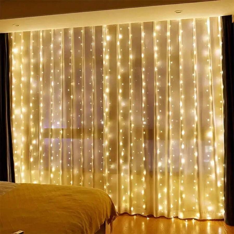 3米 x 3米 LED 仙女灯串，USB 供电，8 种模式，带遥控器，适用于卧室、室内、室外、花园、婚礼、节日派对装饰