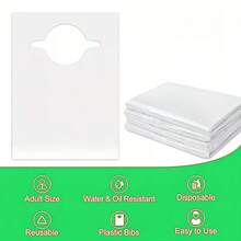 20/40/60/80/100 Pcs Individually Packaged Disposable Adult Plastic Bibs, 14 X 24 Inches, Waterproof For Elderly - Multicolor - View 3
