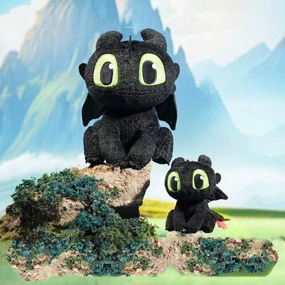 How to Train Your Dragon 驯龙高手无牙仔坐姿毛绒玩具，创意桌面摆件，可作节日礼物
