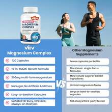 Magnesium Complex Capsules For Women – 15-In-1 Magnesium Glycinate, Citrate, Malate & Oxide With Ashwagandha And L-Theanine – Daily Calm & Wellness Support – Vegan Supplement – 120 Capsules - 1 瓶 - 查看 7