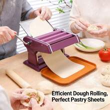 加厚齿轮手动意面机 | 六合一意面机，在家轻松制作劲道新鲜的面条/饺子皮/馄饨皮。升级加厚齿轮：这款手动意面机配备升级加厚齿轮，耐用性提升30%，擀面更轻松，不易打滑。六合一多功能：可制作圆面、宽面、细面、饺子皮、馄饨皮和包子皮，满足您所有自制意面的需求。 - 彩色 - 查看 13