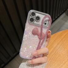 可爱粉色水钻手机壳，适用于 17 Pro Max/17 Pro/17/16 Pro Max/16/16 Pro/16 Plus/15/15 Pro Max/15 Pro/15 Plus/11/12/13/14 Pro Max/11 Pro/11 Pro Max/12 Pro/12 Pro Max/13 Pro/13 Pro Max/4 Pro/14 Pro Max/14 Plus，简约创意硬壳 - 粉色 - 查看 6
